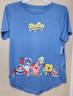 Nickelodeon SpongeBob SquarePants Women's Blue Graphic T-Shirt Size XXL (19) NEW