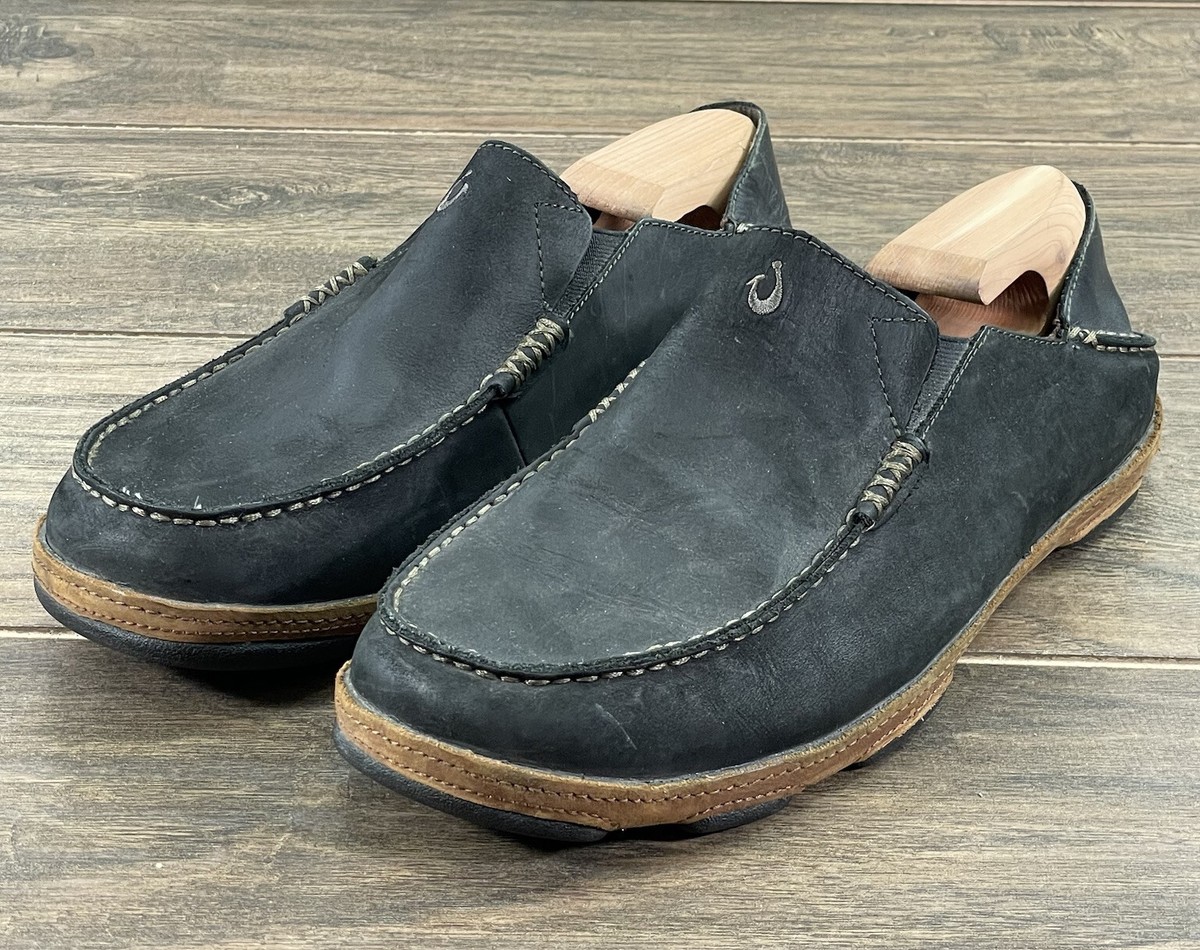 OluKai Men\'s Black Nubuck Slip-On Loafer Olukai Moloa Slipper Men main image 3