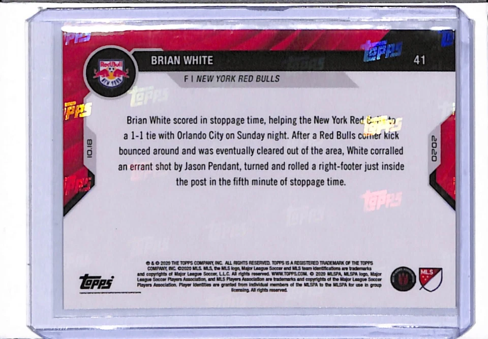 2020 TOPPS NOW MLS #41 BRIAN WHITE - PRINT RUN 46 - STEALS POINT 2 TIE ORLANDO! - Image 2 of 2