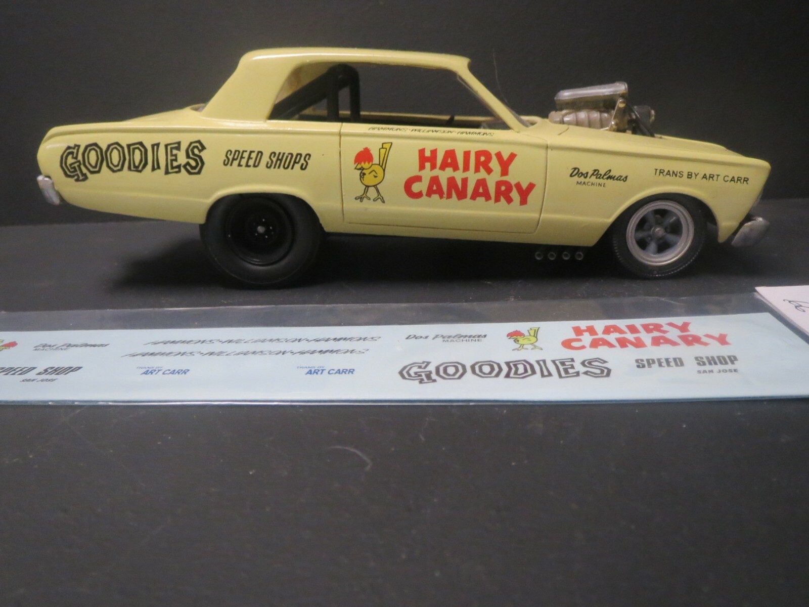 Hairy Canary 66' Valiant AWB 1/25 Decal from Fremont Racing Specialties