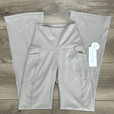 Yogalicious Lux Tribeca Flare Super High Rise Side Pocket Satelite Tan Leggings