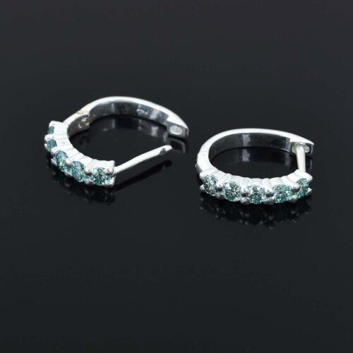 Certified 1.00Ct Blue DiamondS Earrings, Amazing Shine & Great Bling VIDEO - Picture 3 of 8