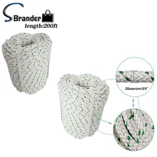 Double Braided Tree Rigging Line 3/8" x 200' Arborist Tree Camping Rope 4800lbs