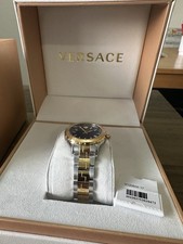 Versace V12060017 Hellenyium blue silver rose gold Steel Women's Watch NEW