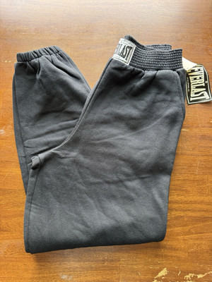 Everlast Men's Black Fleece Sweatpants Size S Cotton Elastic Waist Solid Regular