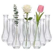 Glass Vases for Centerpieces, 12 Pack Clear Flower Vases for Wedding Decorati...