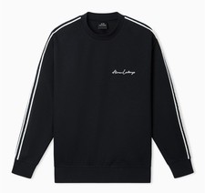 A|X Armani Exchange Striped Sleeve & Logo Sweatshirt Crew Neck Navy Blue XXL New