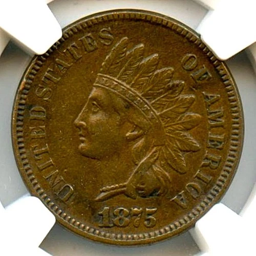 1875 Indian Cent, NGC XF45 BN