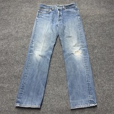 Vintage Levis 501xx Jeans Men 32x30 Made in USA Light Wash Distressed Button Fly