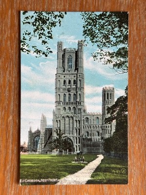 Antike Postkarte Ely Kathedrale Westfront Turm Cambridgeshire Valentinstag 1904