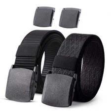 Nylon Military Tactical Men Belt 2 Pack Webbing Canvas Outdoor Web Belt with ...