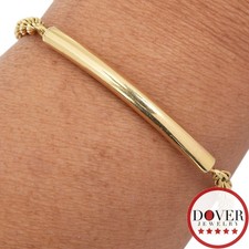 Estate 14K Yellow Gold Tube Rope Chain Bracelet 10.5 Gr NR
