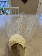 Vintage 1960  s Ivory Juliet Cap Elbow Length Wedding Veil