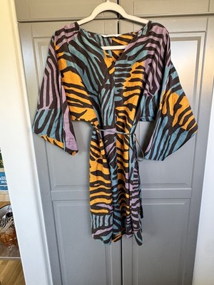 Max Mara vintage Colorful Zebra Print Dress Sz 8-10