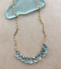  228 Natural Genuine Aquamarine Sundance Charm Handmade Artisan Jewelry Necklace