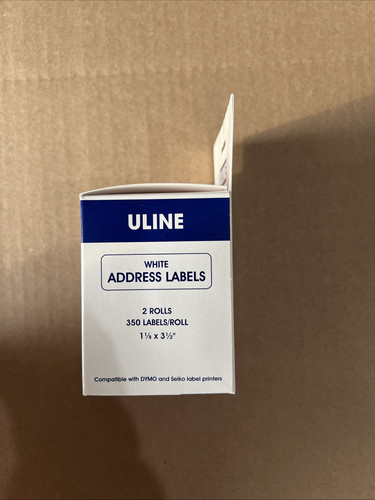 ⭐️ Uline S-8504 2 Rolls of 350 1 1/8 X 3 1/2 Direct Thermal Label White - Picture 2 of 2