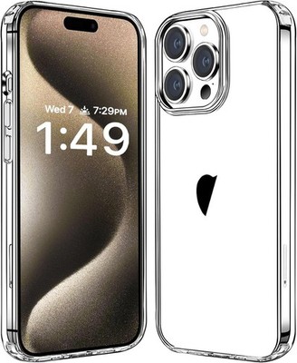 iPhone 15 Pro Max Case Clear, Transparent Shockproof Phone Case, Slim Anti-Scrat