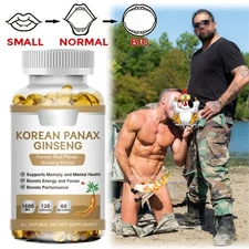 Korean Red Panax Ginseng 120 Capsules - 1600mg Extra Strength NON-GMO No Fillers