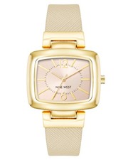 Women's NW/1856NTNT Gold-Tone and Tan Textured Strap Watch