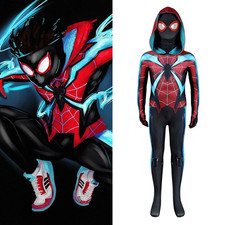 Miles Morales Evolved Suit Costume Marvel's SpiderMan 2 Cosplay Bodysuit For Kid