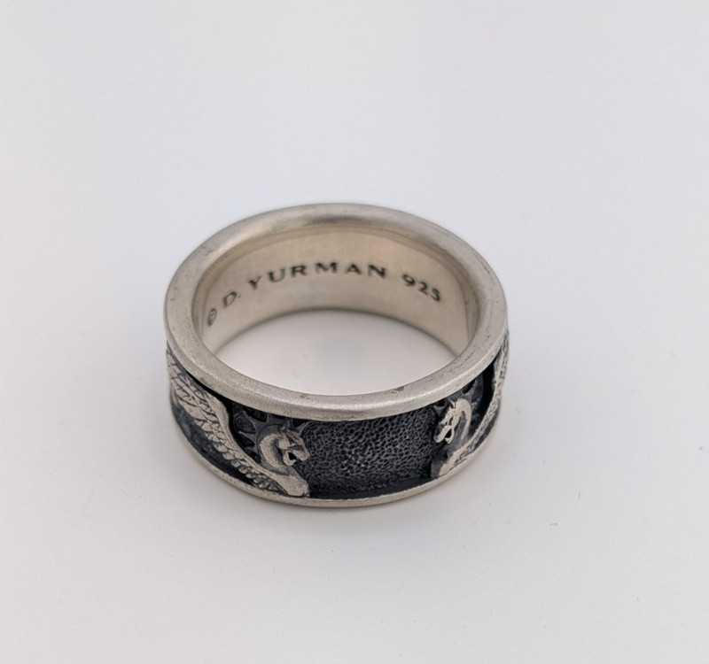 David Yurman Sterling Silver Griffin Dragon Men Ring Size 10