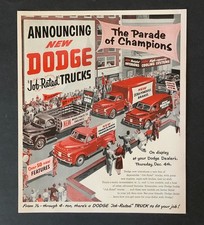 1952 Dodge Truck Advertisement Parade Of Champions Features Vintage Print Ad