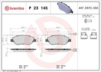 Bremsbelagsatz Scheibenbremse Prime Brembo P 23 145 FüR Fiat Bravo Alfa Delta 2