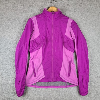 Lululemon Kanto Catch Me Run Jacket Womens Size 8 Pink Full Zip Sports Bomber