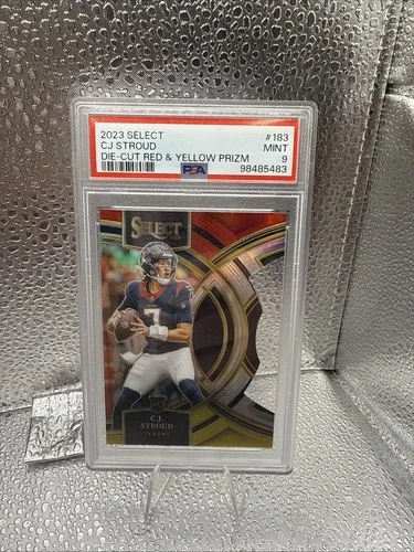 2023 Panini Select - Premier Level C.J. Stroud #183 Red & Yellow Prizm Die-Cut