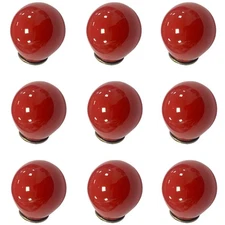 10Pcs Mini Circular Knob Pulls Decorative Ball Knobs Red Ball Door Pulls for ...
