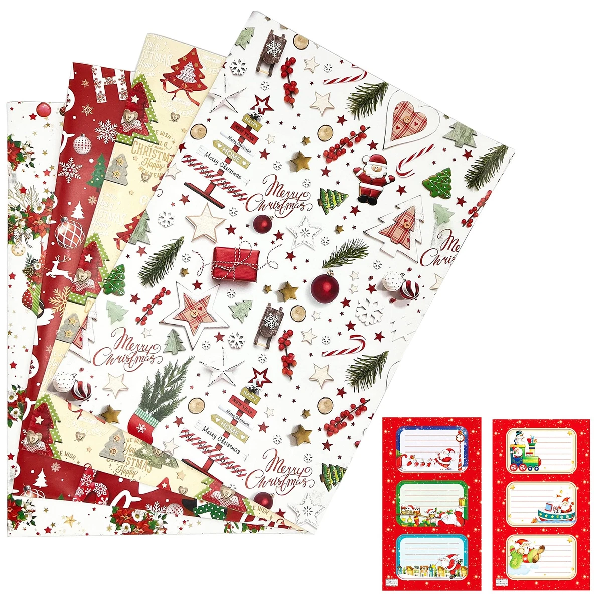 Sacchetti Regalo Natale Kraft - 30 Buste per Regali Natalizie