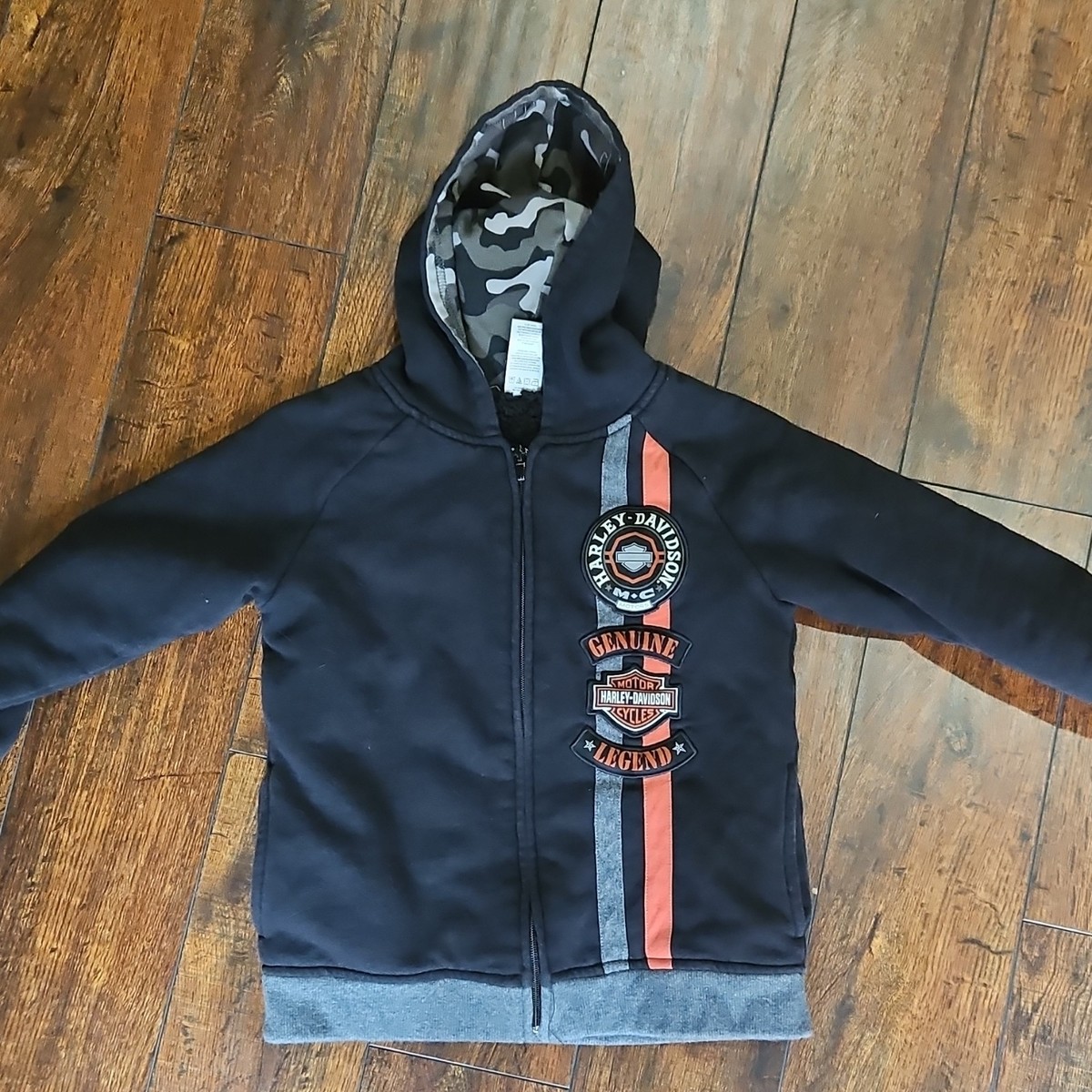 Harley-Davidson Kids Full Zip Hoodie Size 6 Sherpa Lined Fleece | eBay