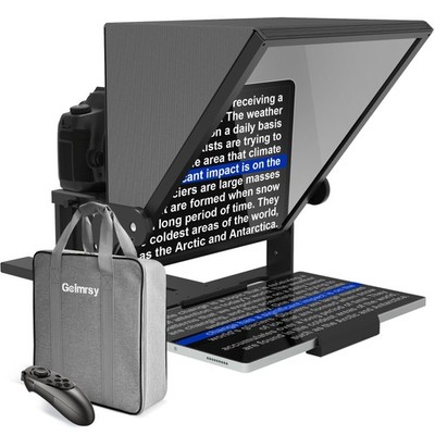 13-inch HD Wide-Angle teleprompter, manually Adjustable in Height and with Mu...