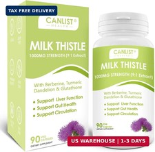 CANLIST Milk Thistle Capsules 1000mg, Potent 9:1 Extract, Liver Health Support,