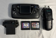 Sega Game Gear Handheld Console 2110 Parts/Repair TV Tuner Battery Pack 2 Games