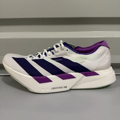 Adidas Adizero Adios Pro 4 Running Shoes White Purple Lime Men's