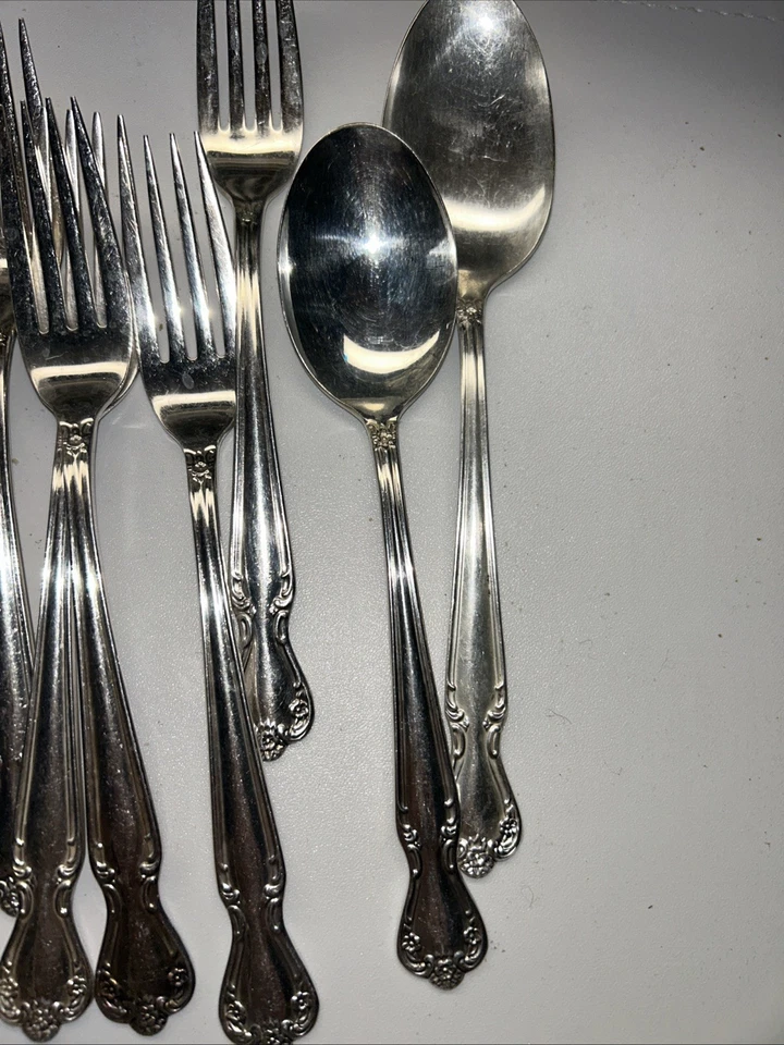 Tenedores de cena (10) 7 3/4" Daybreak Rogers & Bros. plato reforzado IS 2 cucharas Foto 3 de 4