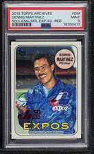 2019 Topps Archives Red Foil 5/10 Dennis Martinez #MTLA-DM PSA 9 MINT Auto 0u17
