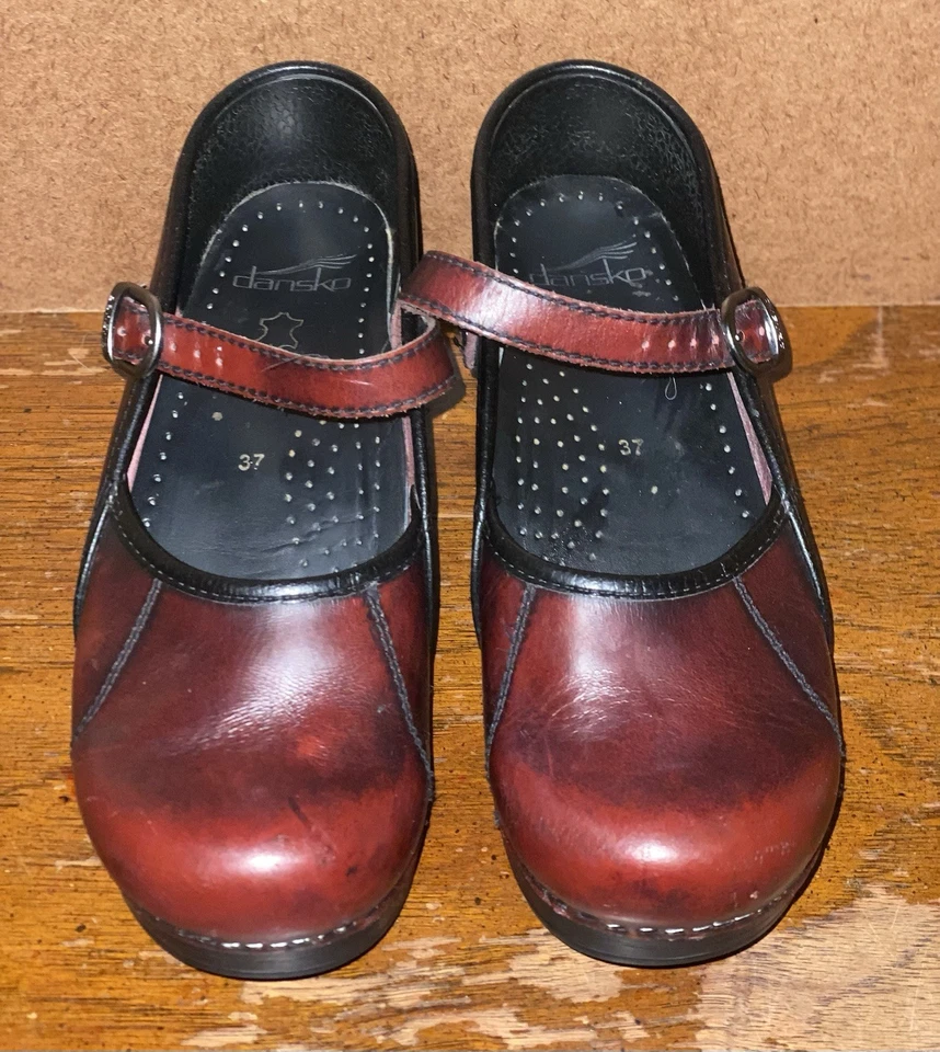 Zapatos Mary Jane de cuero granate para mujer Dansko talla EU 37 / US 6 Foto 2 de 4