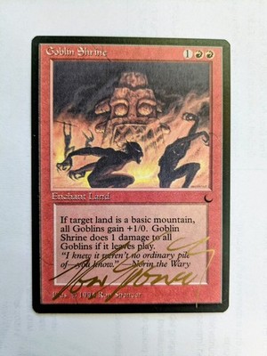 MTG THE DARK Goblin Shrine SIGNED IN GOLD BY RON SPENCER