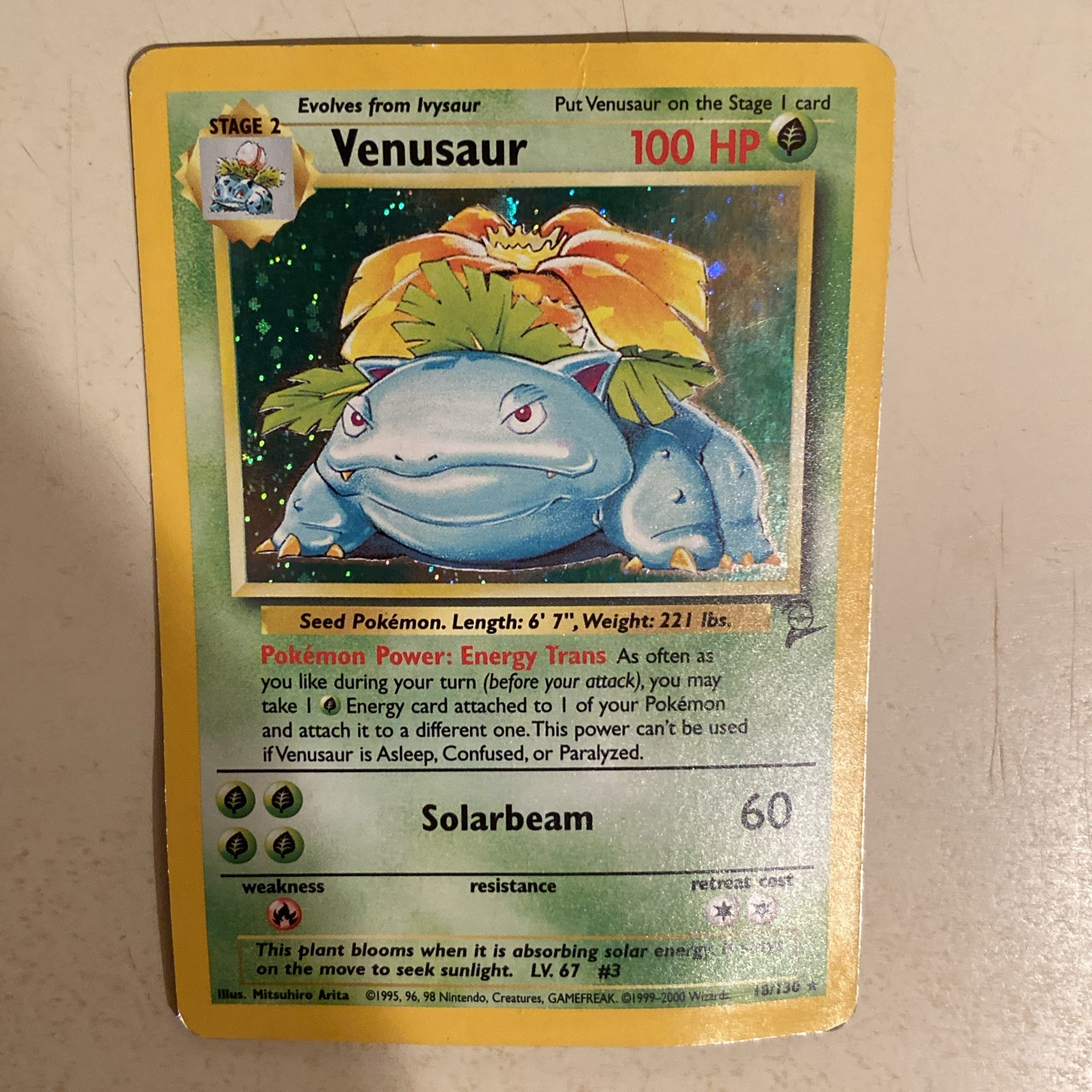 Venusaur 18/130 Base Set 2 Holo Rare Pokemon TCG