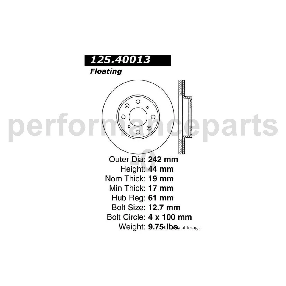Комплект передних дисковых тормозных колодок Centric Parts ротор дискового тормоза подходит для Honda CRX 1988-1991 годов выпуска - Изображение 3 из 4