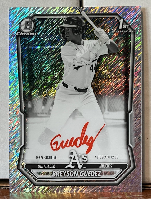 Breyson Guedez 2026 1st Bowman Chrome Black & White Shimmer Red Ink Auto