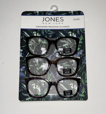 Vince Camuto +2.50 Premium Reading Glass Collection 3 Pack NEW