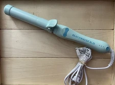 Beachwaver RARE pastel Soft Baby Minty Sky Aqua Blue 1” Barrel Curling Iron EUC