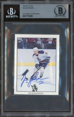 Jim Johannson Signed 1993-94 Usinger's Milwaukee Admirals Card #18 BAS Auto