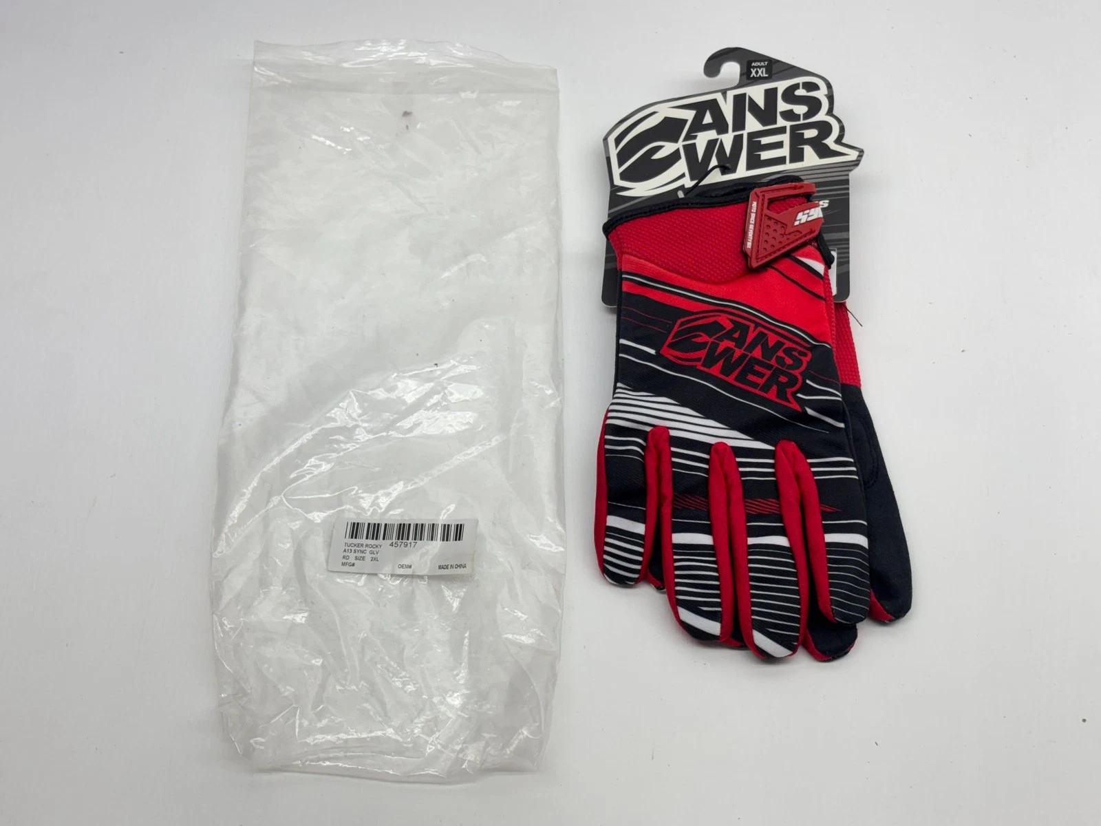 New Answer Men's Gloves 2XL Red Black White XXL Riding Hand Gear Protection MX