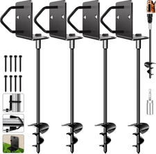 Heavy Duty 14" Ground Anchor Stakes Set of 4 for Trampolines and Sheds