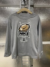 Nike Football Shirt - Long Sleeve - Kids Small 4-5 - Dri-Fit - Textured - Grey