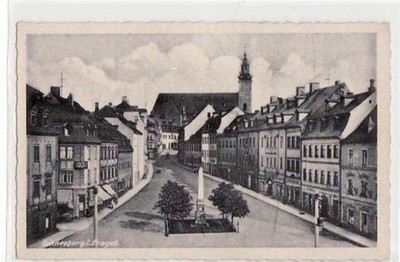 39036973 - 9412 Schneeberg Schneeberg mit Strassenpartie und Denkmal ungelaufen
